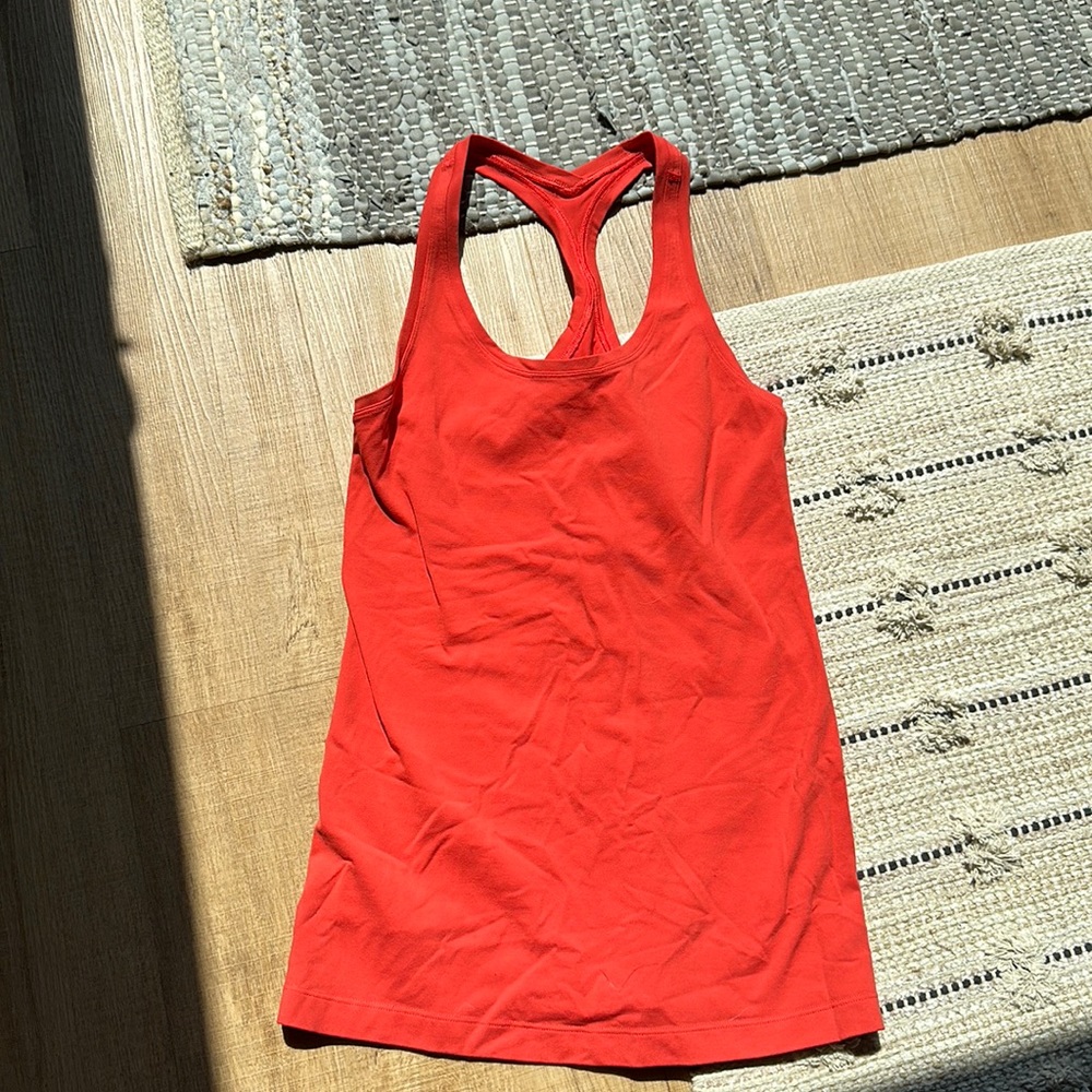Coral Lululemon Cool Racerback Tank. Size M.